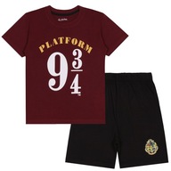 Harry Potter Platforma 9 3/4 Chlapčenské pyžamo, bordovo-čierne 9 rokov 134 cm