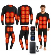 USB-VEL FŰTHETŐ TERMOAKTÍV FEHÉRNEMŰ SZETT (BLÚZ + NADRÁG) + 1× POWERBANK G002