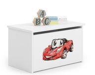 KOBI Box na hračky DARIA 42x40x73 cm s potlačou auta s vlajkou