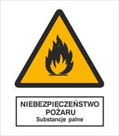 ZNAK NIEBEZPIECZEŃSTWO POŻARU - SUBSTANCJE PALNE 275MMX225MM 1SZT