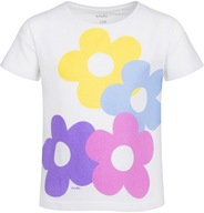 Bluzka T-shirt dla dziewczynki Bawełna 158 biały kwiatki Endo