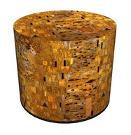Puf BERTONI ľahký, stabilný, taburetový valec, vzor Klimt: Golden Life