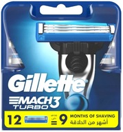 Gillette Mach3 Turbo Wkłady Ostrza Wymienne ( 12szt )