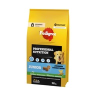 PEDIGREE JUNIOR PROFESSIONAL NUTRITION 12KG Z DROBIEM I WARZYWAMI SUCHA