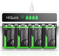 Ładowarka baterii 9V HiQuick + 4 akumulatorki 9V w zestawie MICRO USB TYP C