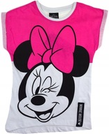 BAWEŁNIANY T-SHIRT DLA DZIEWCZYNKI MYSZKA MINNIE KOSZULKA BLUZECZKA 128 P86