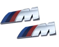 2 SZT BMW M POWER M PAKIET EMBLEMAT ZNACZEK NA BŁOTNIK 3D 45mm x15m SREBRNY