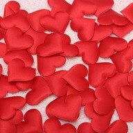 Červené srdiečka saténové konfety 50 KS Ozdoba