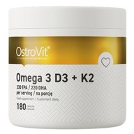 OSTROVIT OMEGA 3 + VITAMÍN D3 K2 E 180KAP ZDRAVÉ MASTNÉ KYSELINY KOMPLEX