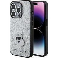 Etui Karl Lagerfeld do iPhone 15 Pro srebrny case plecki Fixed Glitter