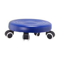 Nízka okrúhla rolovacia stolička Low Rolling Seat s modrou farbou
