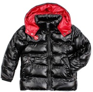 Zimná kožušinová bunda teplá čierna prešívaná 4 110 116
