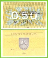 LITWA 0,50 TALONAS 1991 P-31b UNC