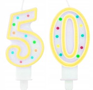 Świeczka urodzinowa liczba 50 cyfra dekoracja urodziny tort Pięćdziesiątka