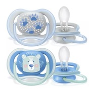 PHILIPS AVENT 2x SMOCZEK ULTRA AIR 6-18M ODDYCHAJĄCY MIŚ +ETUI DO MIKROFALI