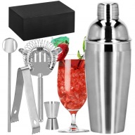 CSAPOS SZETT 5 DB-OS ACÉL ITAL SHAKER 750ML KANÁL MÉRŐPOHÁR SZŰRŐ