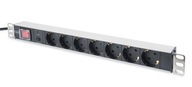 Listwa zasilająca DIGITUS PDU 19" RACK 7xSchuko kabel 2m 1xSchuko 16A wł./w