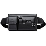 Pásová taška Multifunkčné náprsné tašky Casual Messenger Belt For Men z PU kože