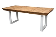 Stół Rozkładany Dębowy Lite Drewno 140 - 200 Metal