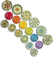EXCELSA Zestaw talerzy dla 6 osób Mandala Tropical 18el. porcelana kolorowa