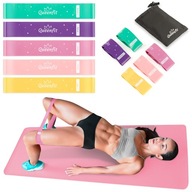 ZESTAW 5 GUM DO ĆWICZEŃ TAŚM OPOROWYCH TRENINGOWYCH BANDS 0,5-30KG QUEENFIT