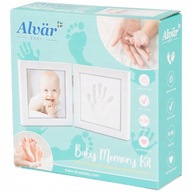 Ramka na zdjęcie z odciskiem dłoni i stópki Alvar Baby biała memory kit