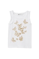 H&M top na ramiączka falbanka brokatowe motylki r. 110/116 4-6 lat