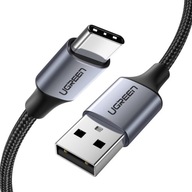 Kábel kábel v silnom USB opletení - USB-C QC 3.0 3A 2m sivý