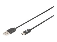 DIGITUS Kabel połączeniowy USB 2.0 HighSpeed Typ USB C/USB A M/M czarny 1m