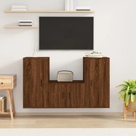 Sada 3 TV skriniek hnedý dub materiál na báze dreva