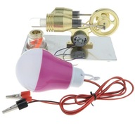 Zabawka edukacyjna z silnikiem Stirlinga na gorące powietrze, generator prądu elektrycznego z pojedynczym kołem zamachowym