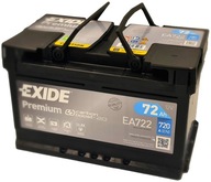 AKUMULATOR EXIDE PREMIUM 72AH 720A EA722 P+ NAJNOWSZY MODEL ASSISTACE !