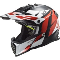 LS2 MX437 FAST MINI STRIKE BLACK WHITE RED kask dziecięcy junior na cross L