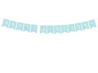 Baner Happy Birthday - jasnoniebieski, 15 x 175 cm