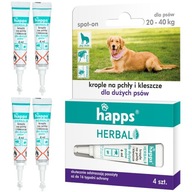 HAPPS Herbal krople 4 sztuki na pchły i kleszcze dla dużych psów 20-40kg