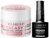 CLARESA Żel budujący SWEET SUGAR 45G + CLARESA PRIMER WITAMINOWY PROVITA