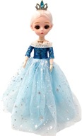 Bábika v plesových šatách s veľkými očami ľadová bábika princezná