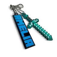 Zestaw do kluczy brelok dla dzieci w stylu Minecraft prezent na urodziny