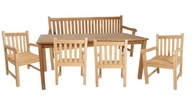 Set nábytku z teakového dreva Teak set s lavicou set pre 8 osôb