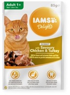IAMS Cat Adult All Breeds In Gravy mokra karma kurczak indyk w sosie 85g