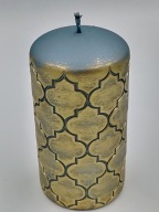 SVIEČKA MARRÁKEŠ VALČEK 70/130 MODRO-ZLATÁ