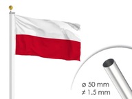 Maszt 1.5 Aluminiowy Flagowy MOCNY 6,20m + Flaga Polska 150x90 cm Polski