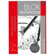 Blok techniczny A4, biały, 240 g/m2, Premium, Inte