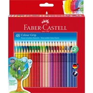 Zestaw 48 oryginalnych trójkątnych kredek Faber-Castell Grip _na prezent