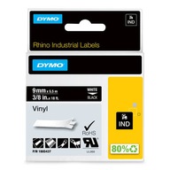 Vinylová páska RHINO 9mm biela na čiernej