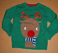 620^ next Świąteczny sweter Renifer 1,5/2L_92 cm
