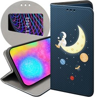 Flipové puzdro Hello Case pre Samsung Galaxy S23 Flipové puzdro Kabura antracitový vesmír mesiac