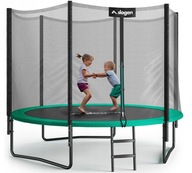 TRAMPOLINA OGRODOWA PREMIUM DRABINKA DLA DZIECI SIATKA 312cm 10FT TURKUSOWA