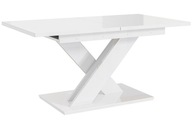 Stół rozkładany kuchenny biały czarny połysk 80 x 140 - 180 x 75 cm