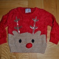 183^ Świąteczny sweter puchaty Renifer 2/3lat_98cm